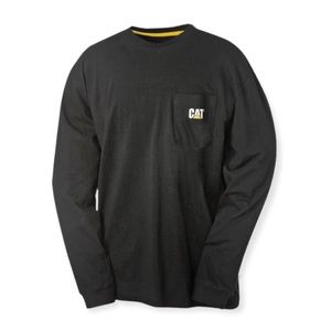 CAT Men’s Long Sleeve Black Pocket T-Shirt
